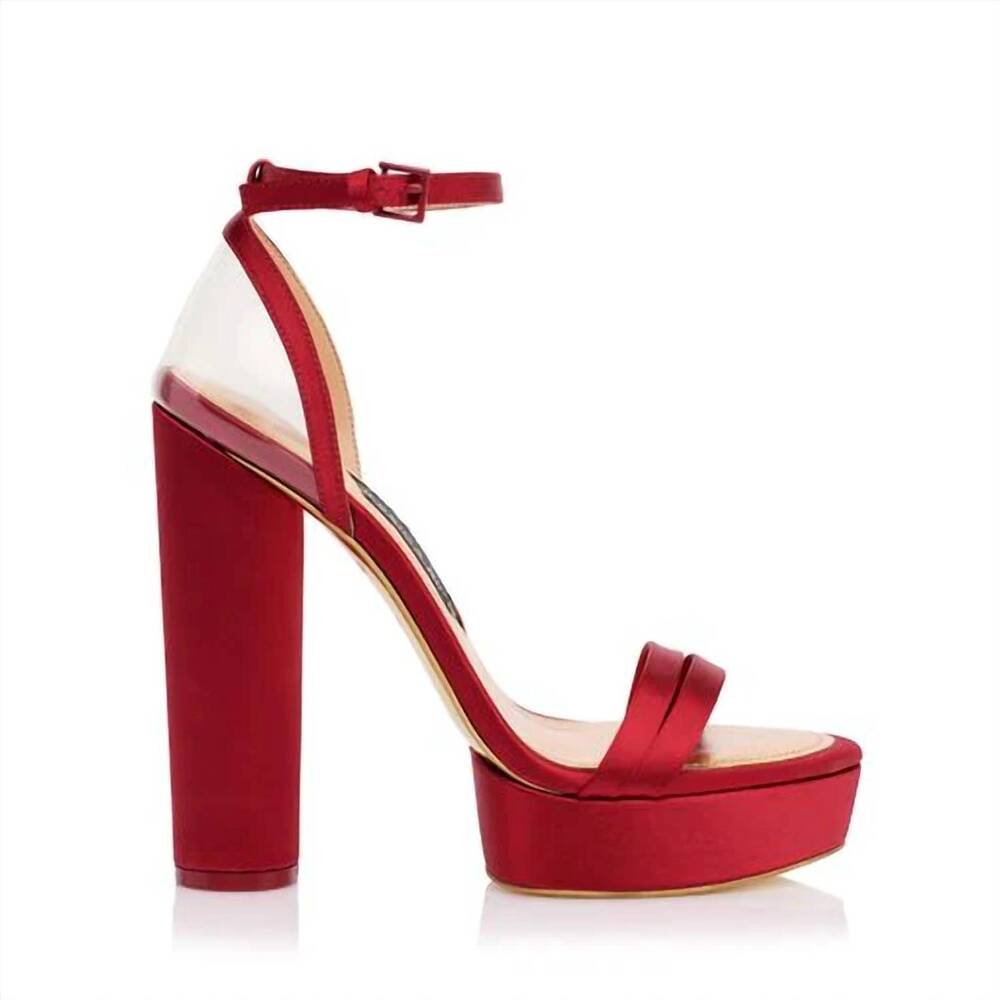 NEW JESSICA RICH women's platform sandal in satin burgundy